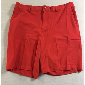 Dunning Shorts Mens 40 Red Chino Flat Front Golf Stretch 10 Inseam Casual
